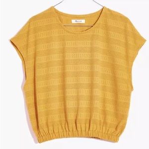 Madewell Pointelle Knit Short-Sleeve Crop Top